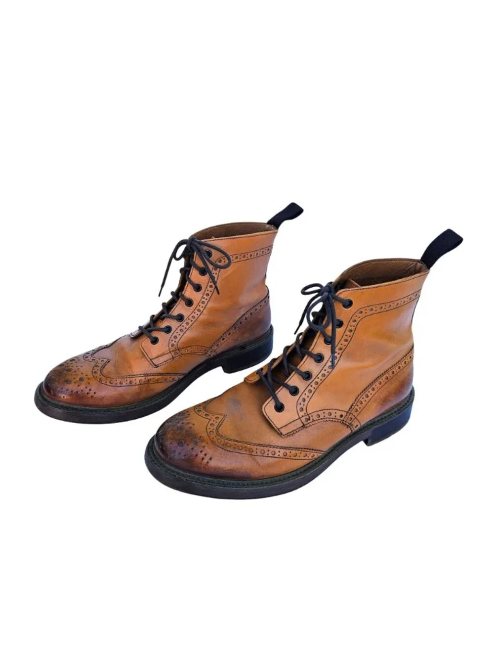 Mr. B's Gentlemen's Boutique for Aldo Brogue Ankle Boots Honey Brown Sz 9.5